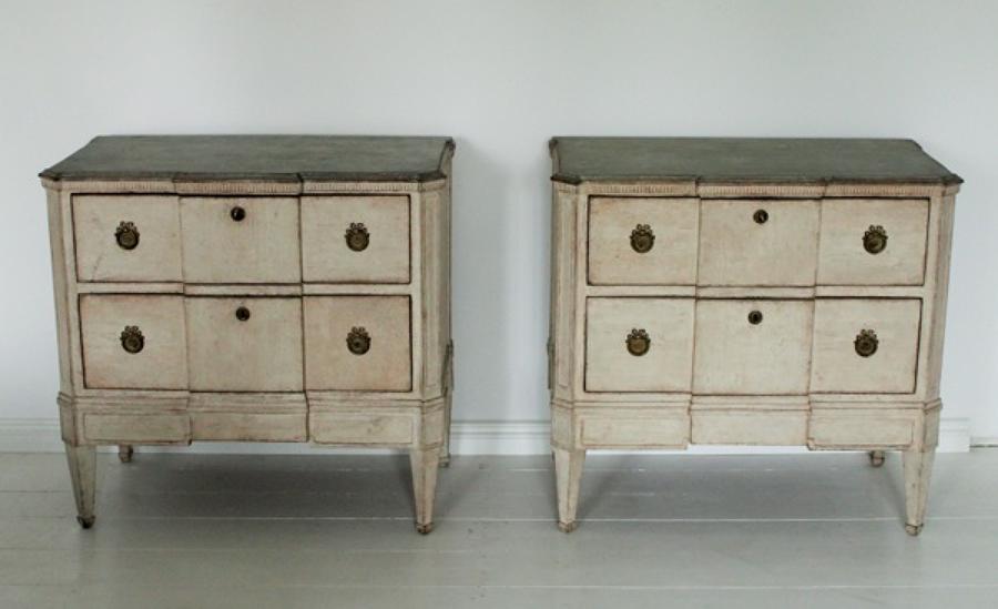 Pair of Gustavian Style Chest of Drawers