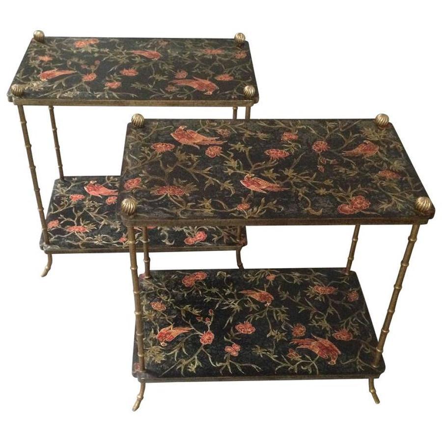 Pair of Italian Lacquered Side Tables