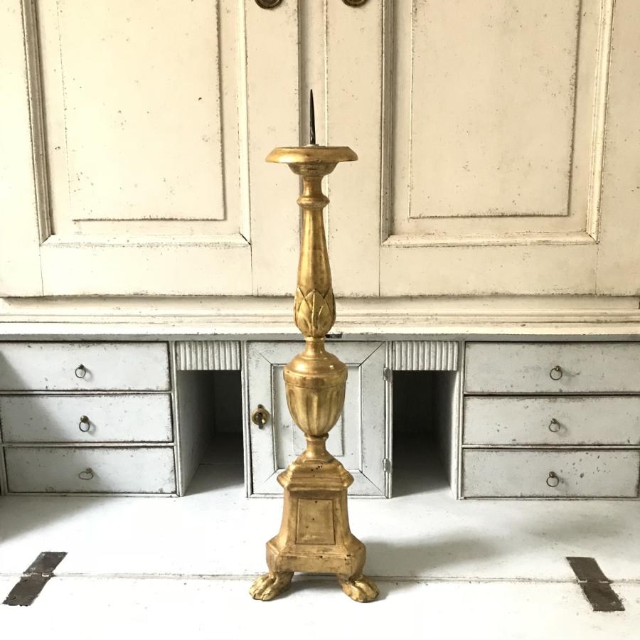 French Giltwood Candlestick, 19th Century