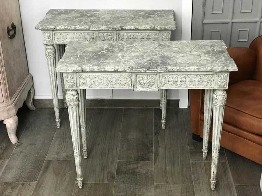 Pair of French Louis XVI Style Consoles