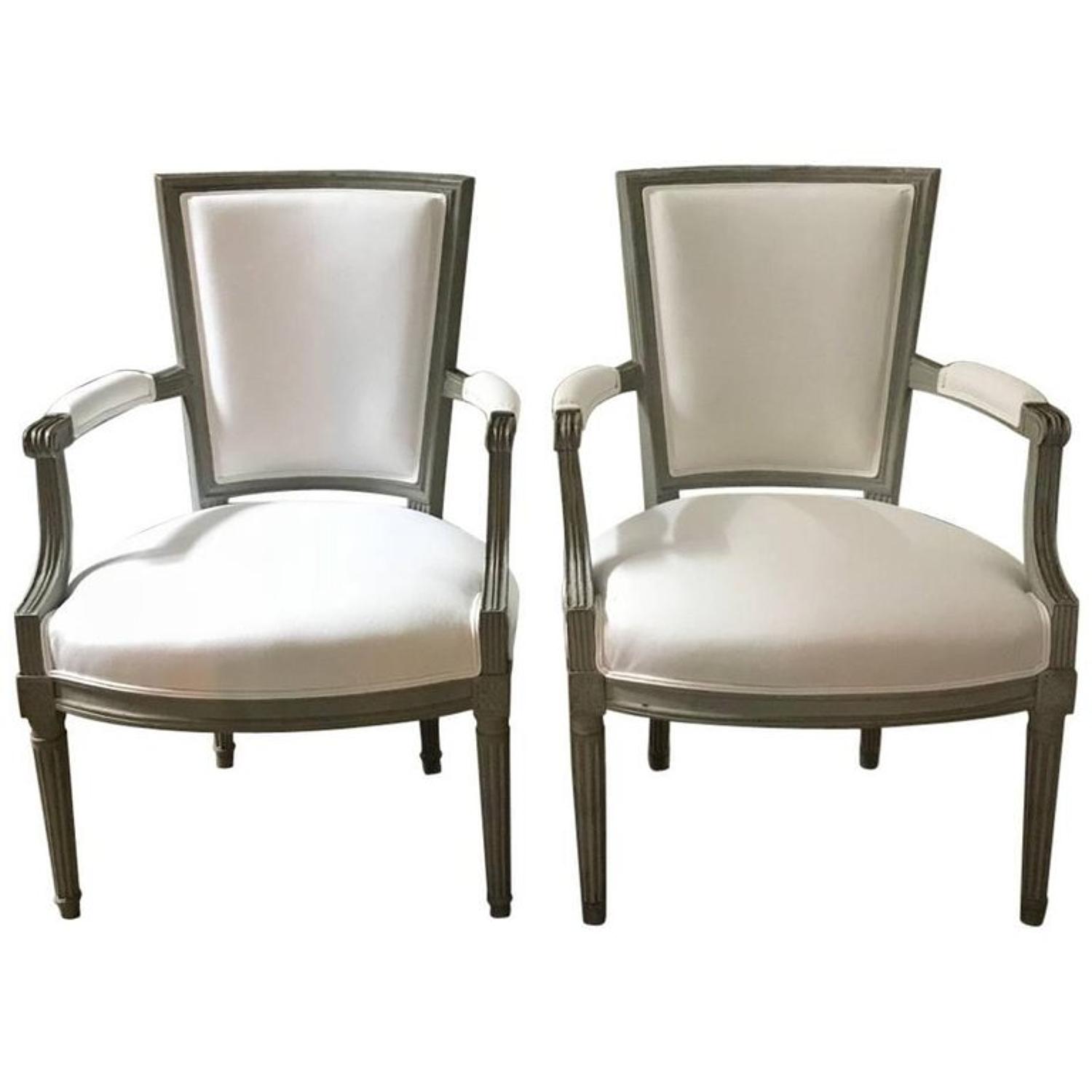 Pair of French Louis XVI Armchairs, 18th Century