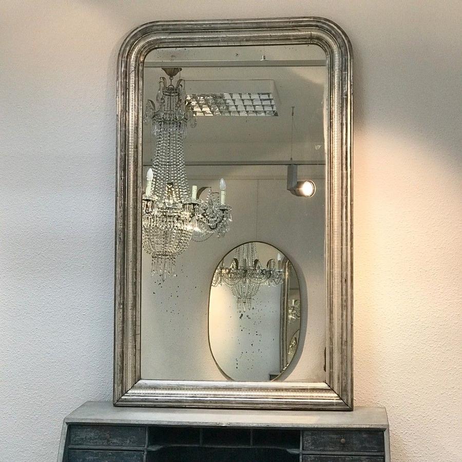 Louis Philippe Silver Leaf Mirror, Circa 1850