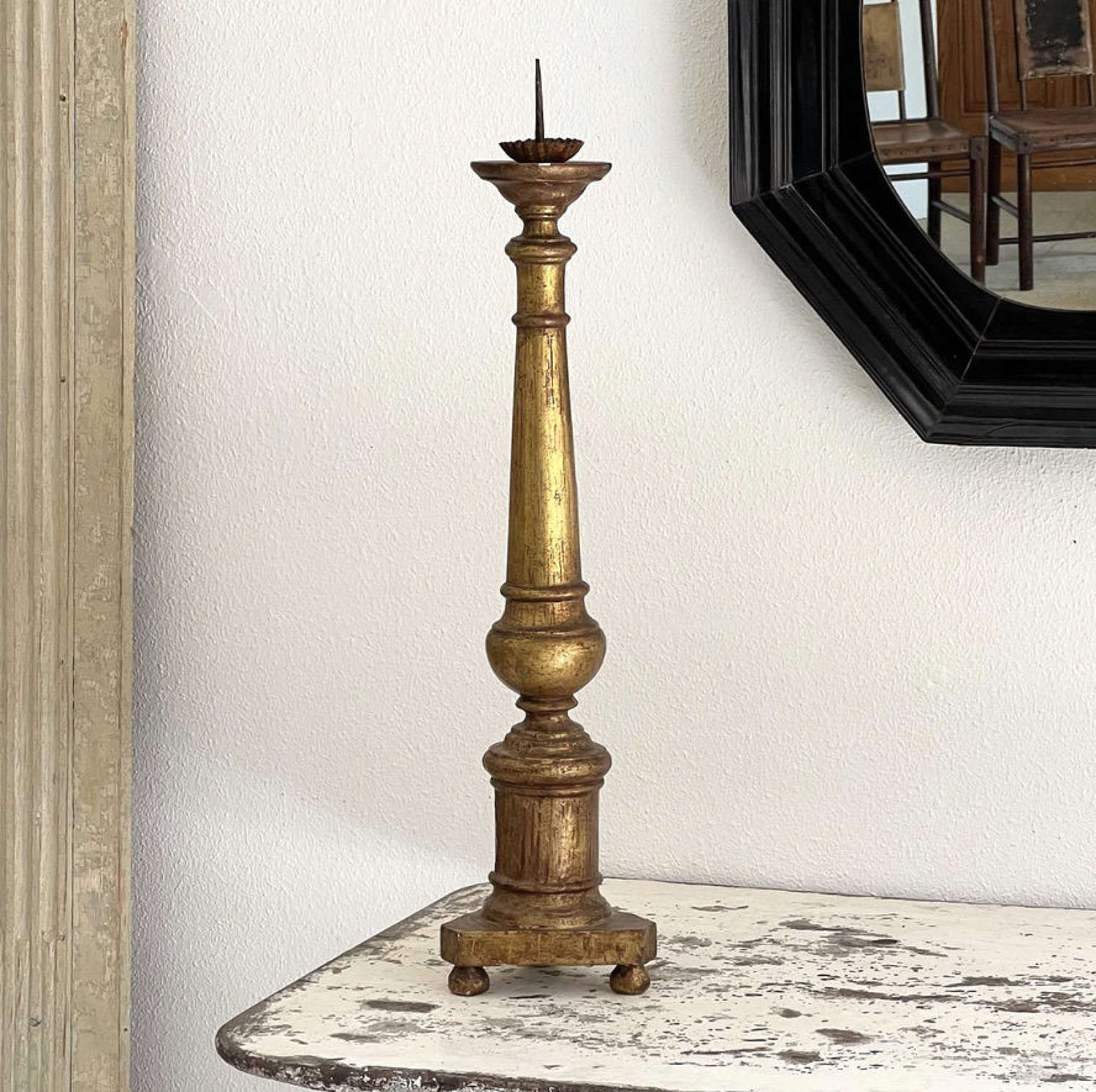 18th Century French Giltwood Candlestick