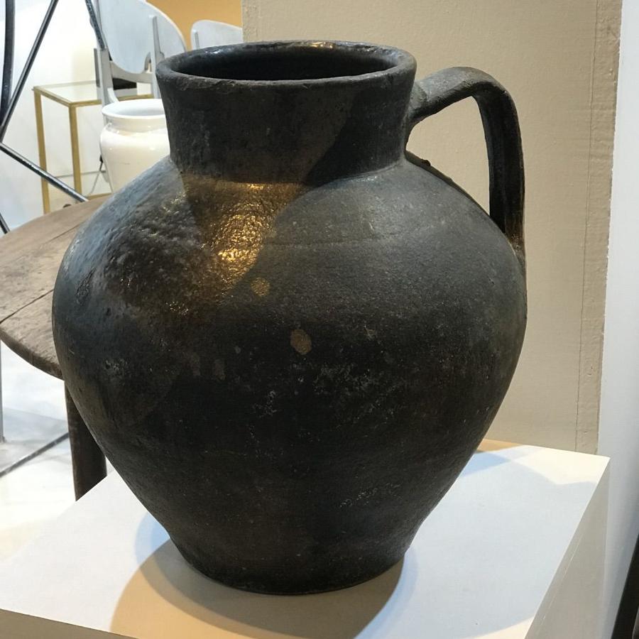 Antique Spanish Handmade Pottery Jar