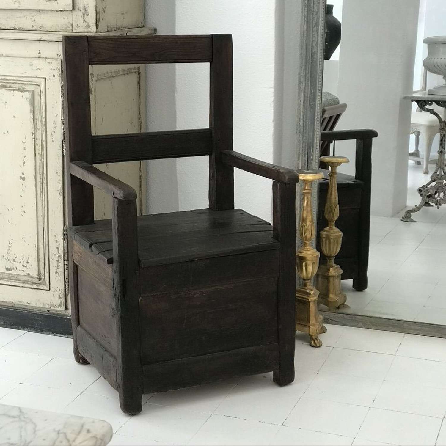 Rustic Provencal Armchair-Trunk, 18th Century
