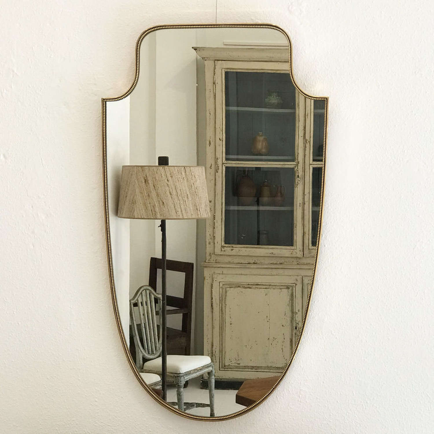 Italian Gilt Brass Mirror, 1950